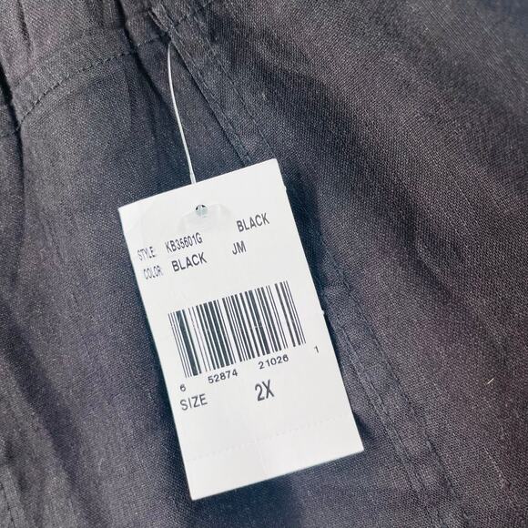 KUT FROM THE KLOTH Pants Size 2X Linen Blend Smocked Drawstring Pockets NWT - Picture 4 of 15